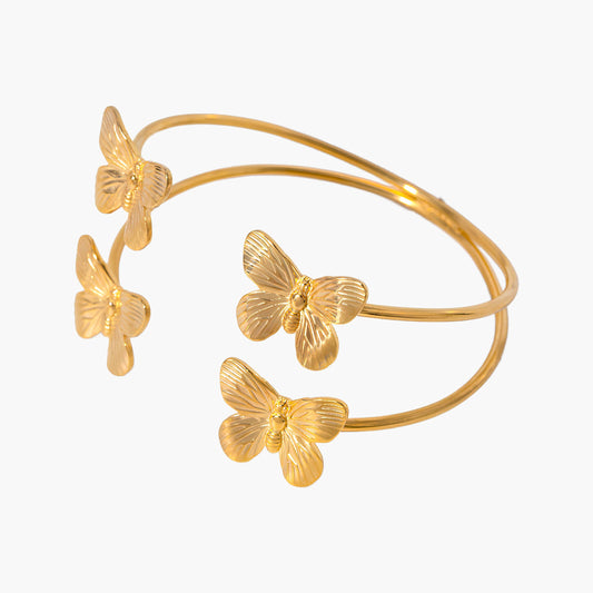 Gold Butterfly Cuff Bracelet