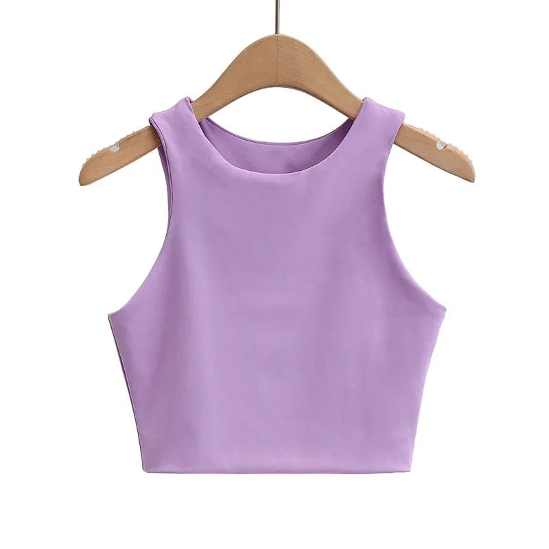Women’s Slim Tank Top | Sleeveless O-Neck Summer Crop Tee