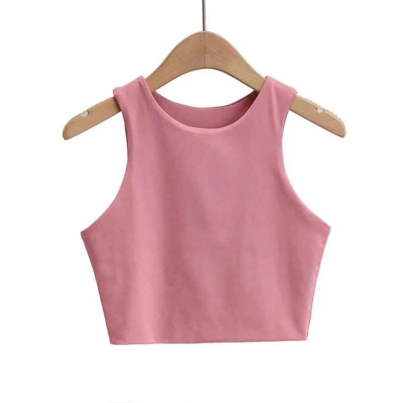 Women’s Slim Tank Top | Sleeveless O-Neck Summer Crop Tee