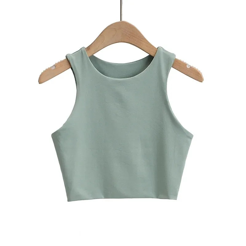 Women’s Slim Tank Top | Sleeveless O-Neck Summer Crop Tee