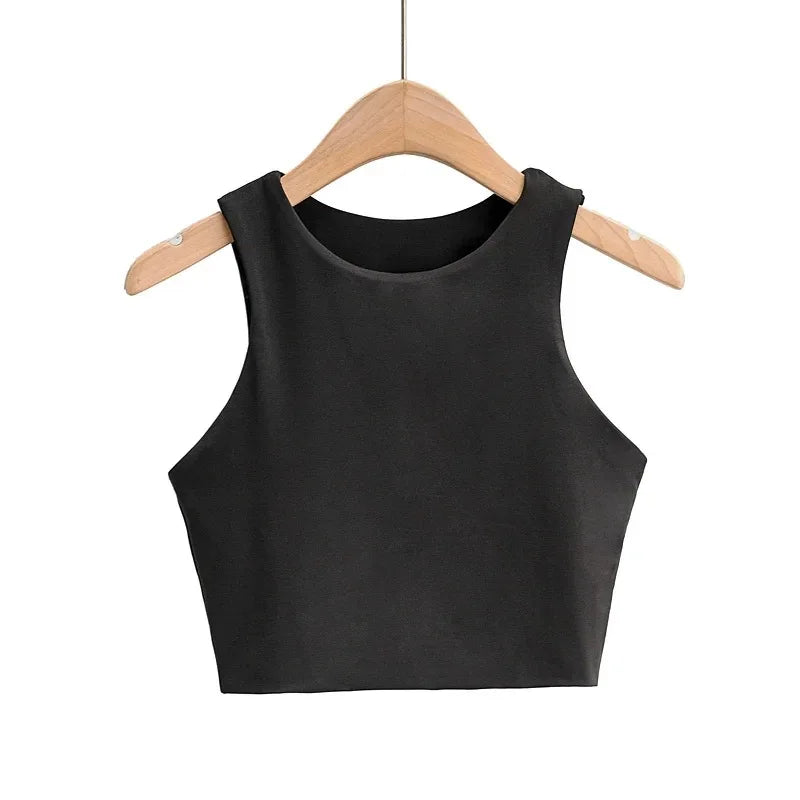 Women’s Slim Tank Top | Sleeveless O-Neck Summer Crop Tee