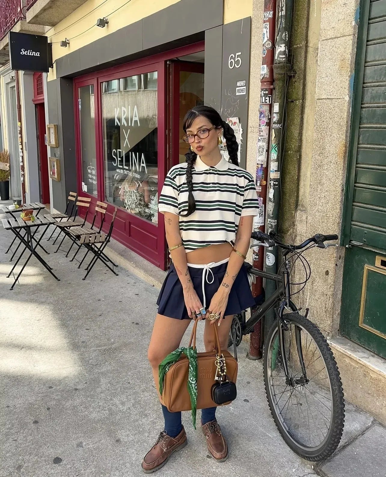 Women’s Vintage Striped Polo Shirt | Short Sleeve Cropped Top with Turn-Down Collar