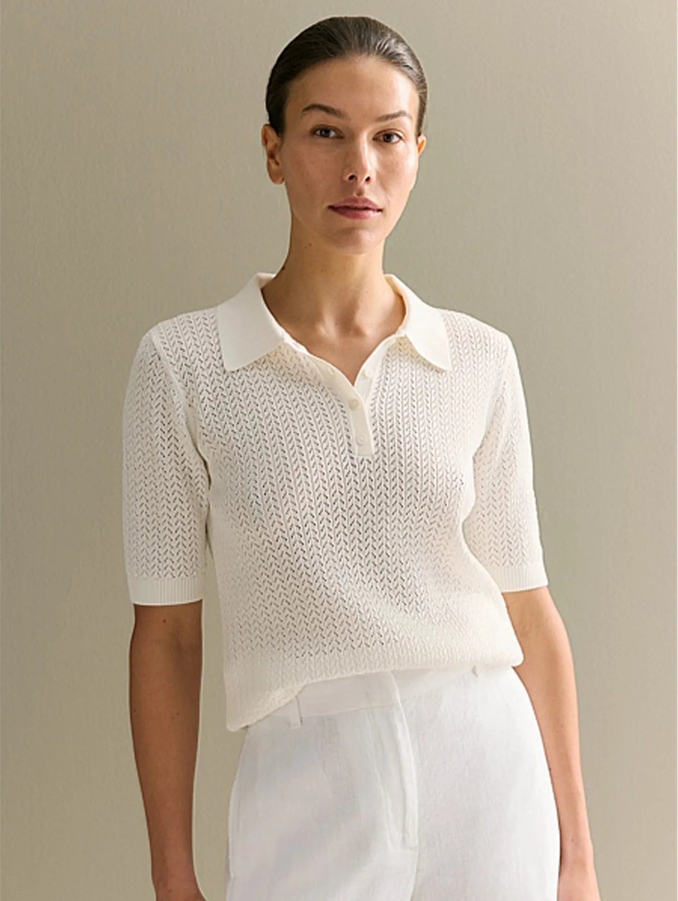 Women’s Short Sleeve Knitted T-Shirt | Casual Loose Lapel Summer Top