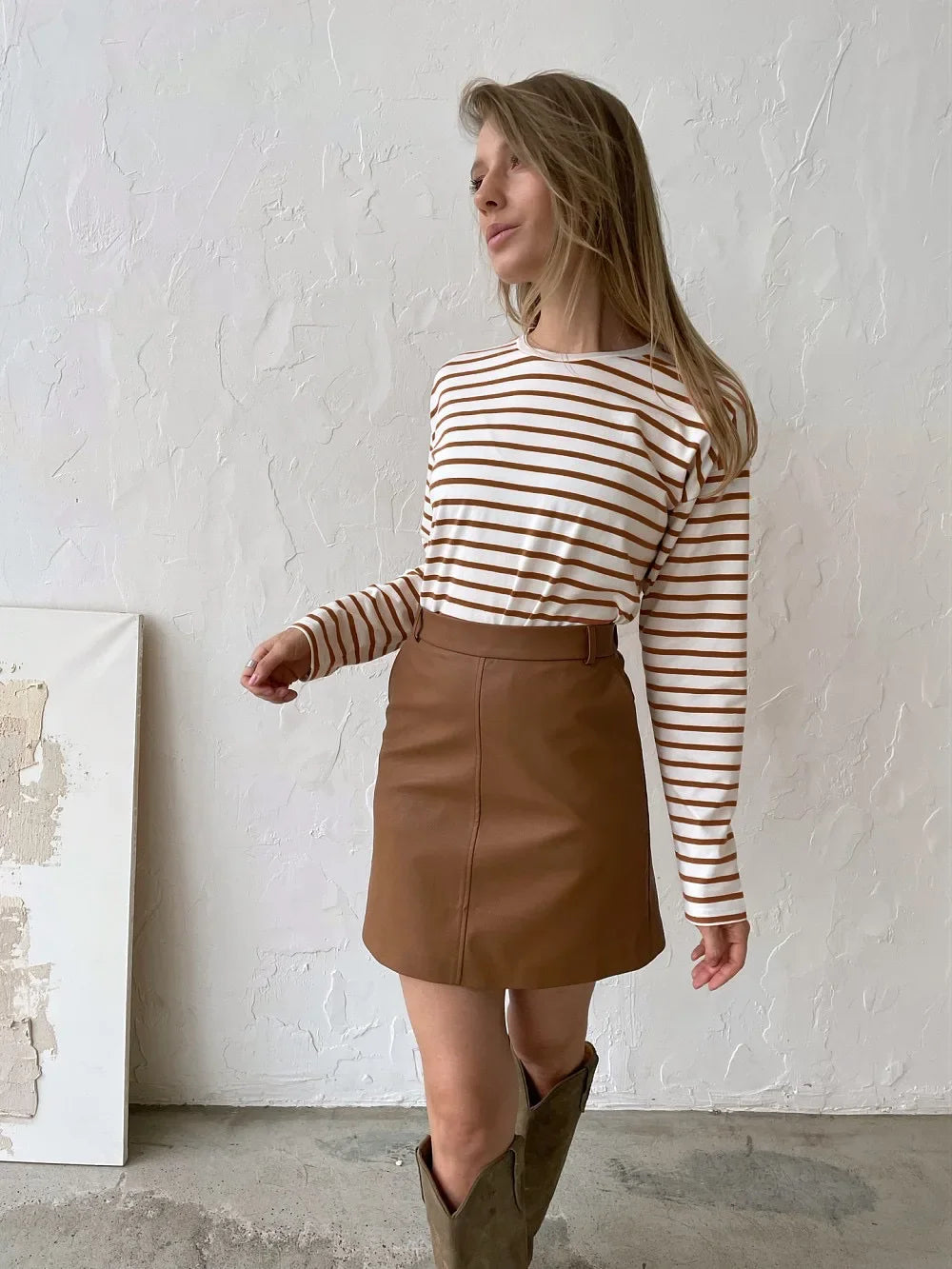 Women’s Striped Long Sleeve T-Shirt | Casual Loose Cotton Tee