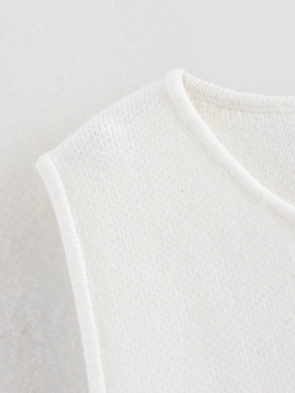 Women’s White Knit Crop Top | Button Front Sleeveless Summer Tank