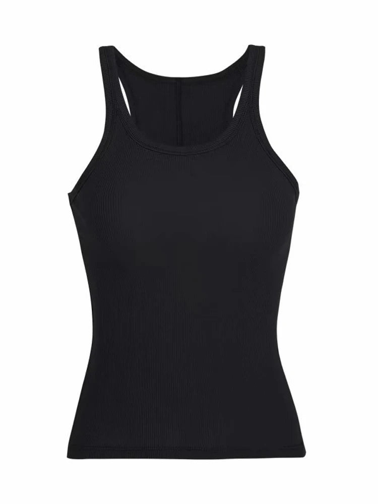 Women’s Ribbed Knit Tank Top | Solid Color Vintage Sleeveless Cami