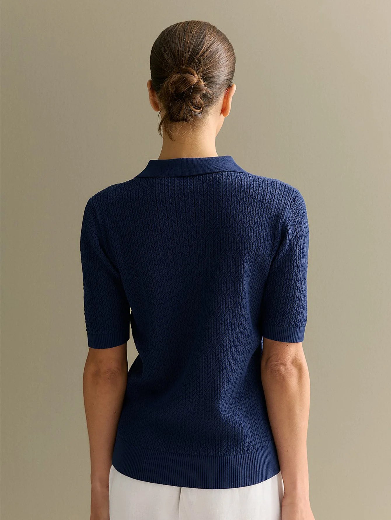 Women’s Short Sleeve Knitted T-Shirt | Casual Loose Lapel Summer Top