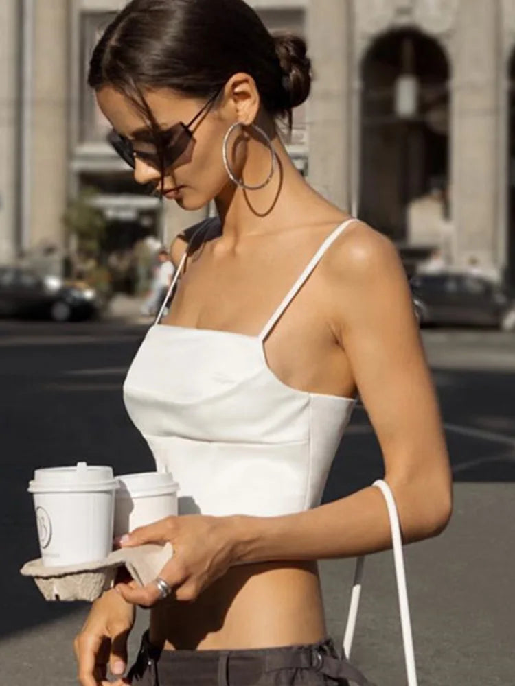 TODOBLACK Sexy Backless Spaghetti Strap Tank Top – Bandage Crop Top for Women