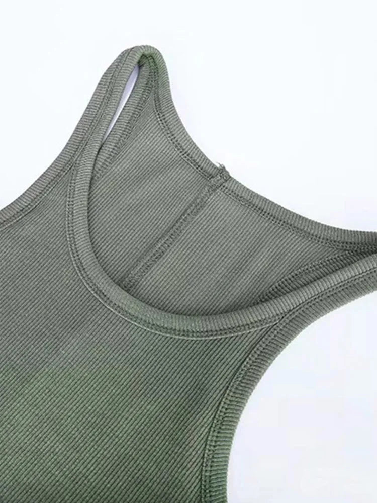 Women’s Ribbed Knit Tank Top | Solid Color Vintage Sleeveless Cami