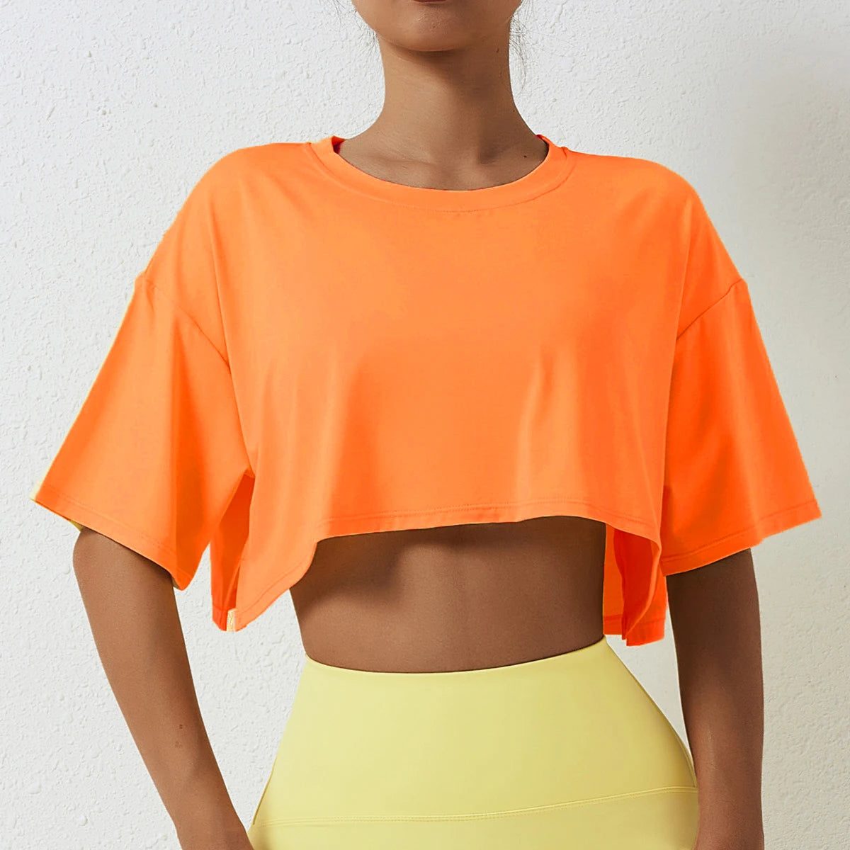 Women’s Cotton Crop Top | Short Sleeve Yoga, Running Fitness T-Shirt