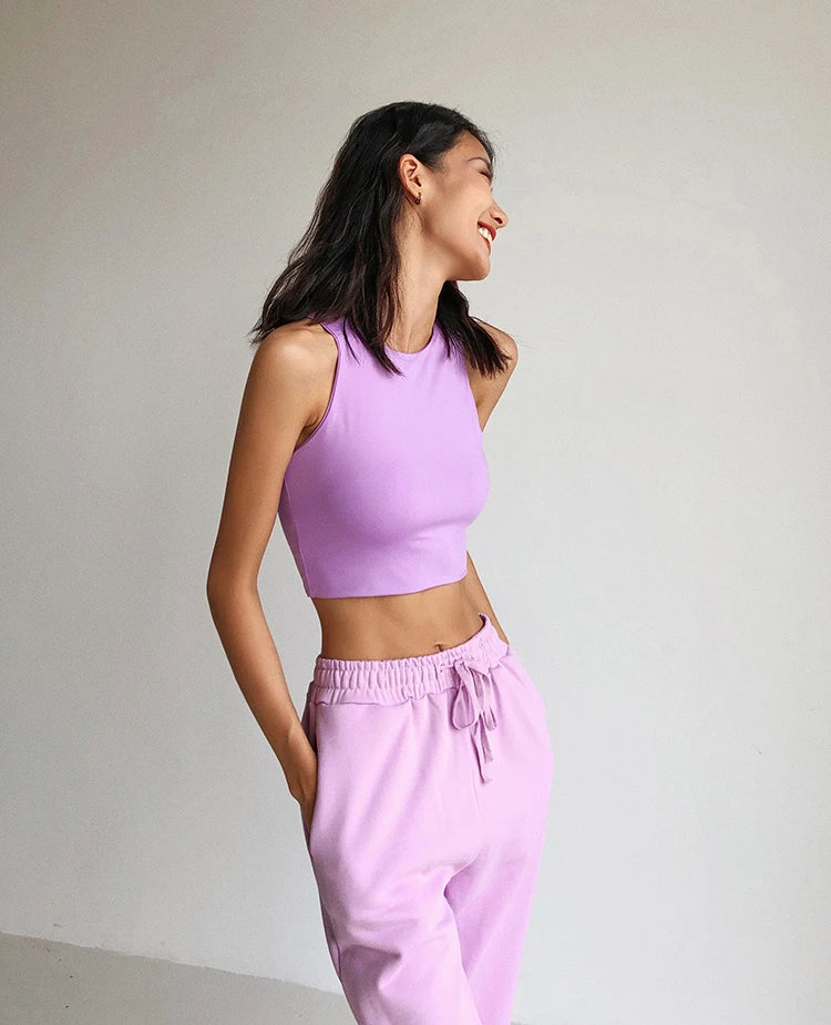 Women’s Slim Tank Top | Sleeveless O-Neck Summer Crop Tee