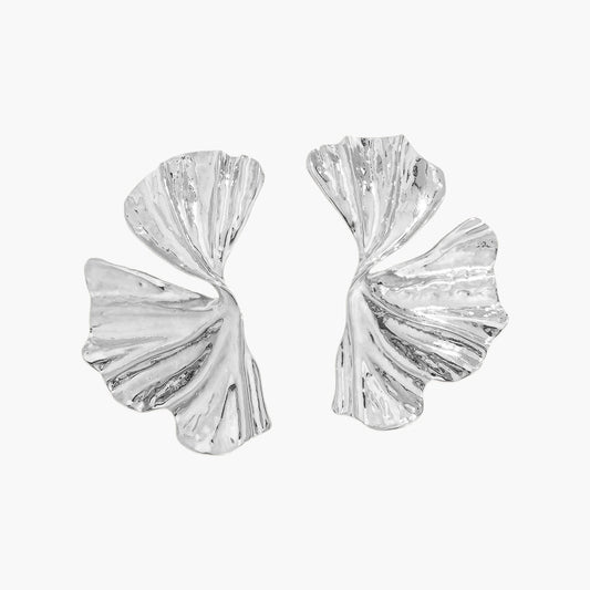 Vintage Ginkgo Leaf Stud Earrings – Available In Gold & Silver