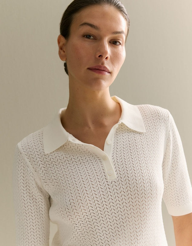 Women’s Short Sleeve Knitted T-Shirt | Casual Loose Lapel Summer Top