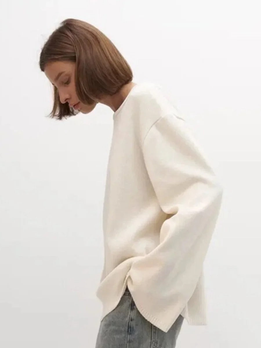 Women’s Cotton Knit Sweater | Backless Loose Pullover Jumper for Autumn Winter