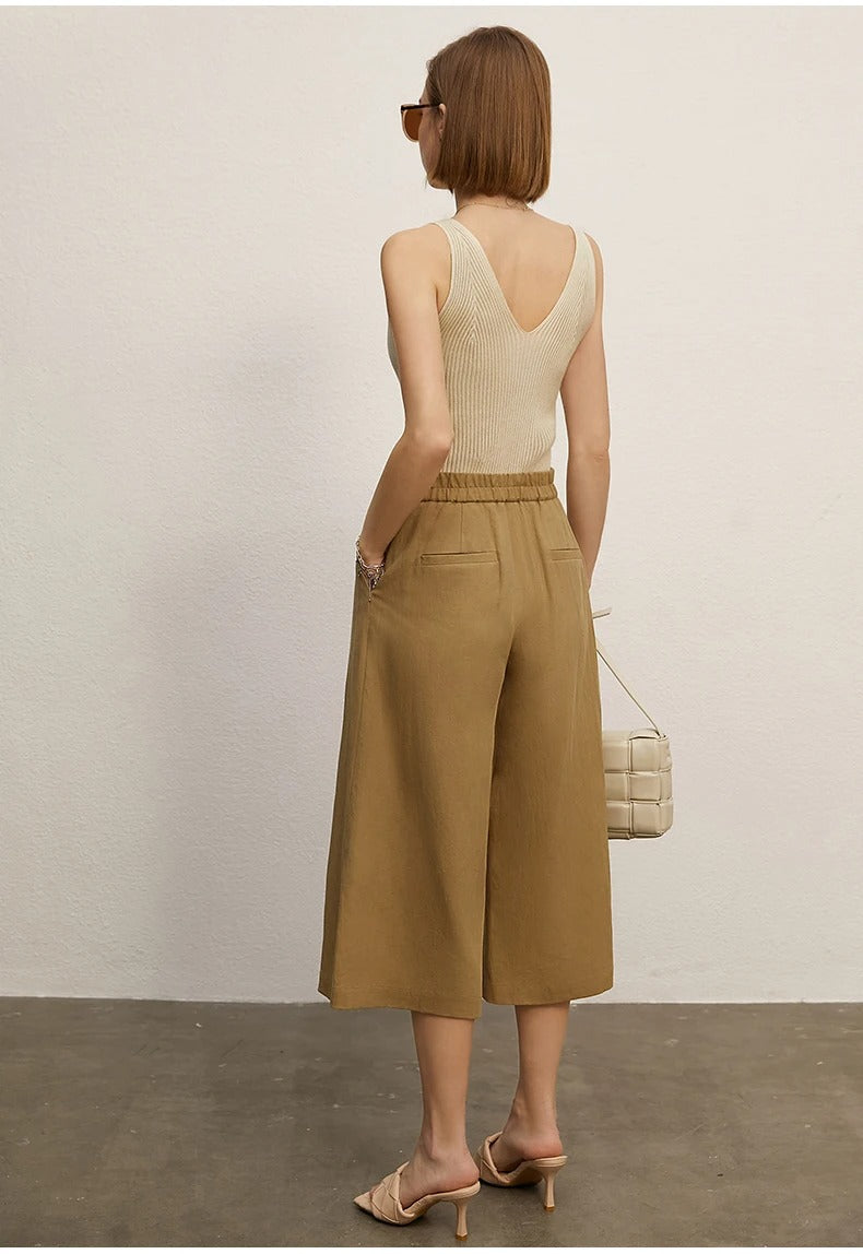 Amii Minimalism Women’s V-Neck Camisole | Slim Knit Tank Top for Summer Office & Streetwear