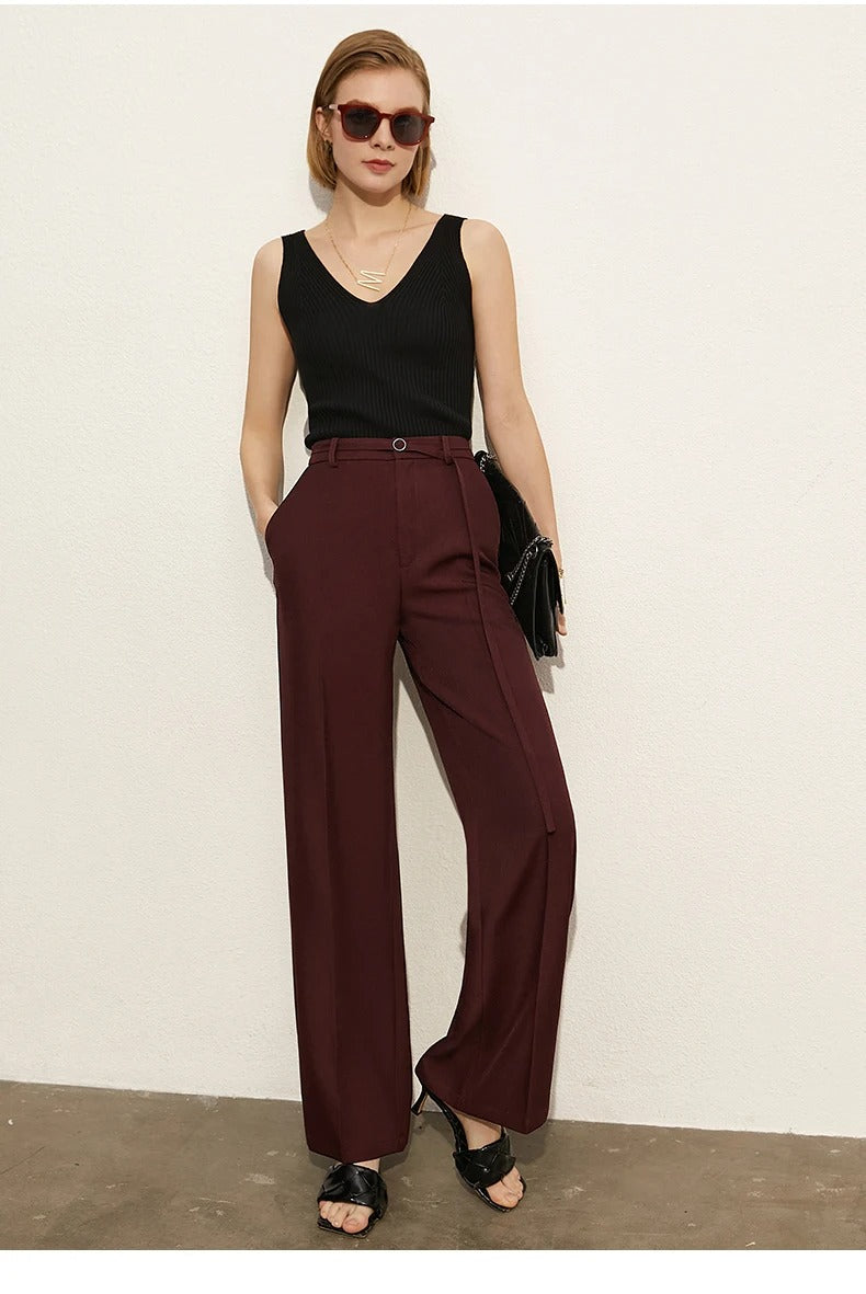 Amii Minimalism Women’s V-Neck Camisole | Slim Knit Tank Top for Summer Office & Streetwear