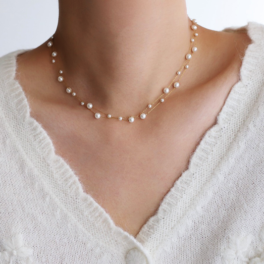 Delicate Double-Strand Pearl Necklace
