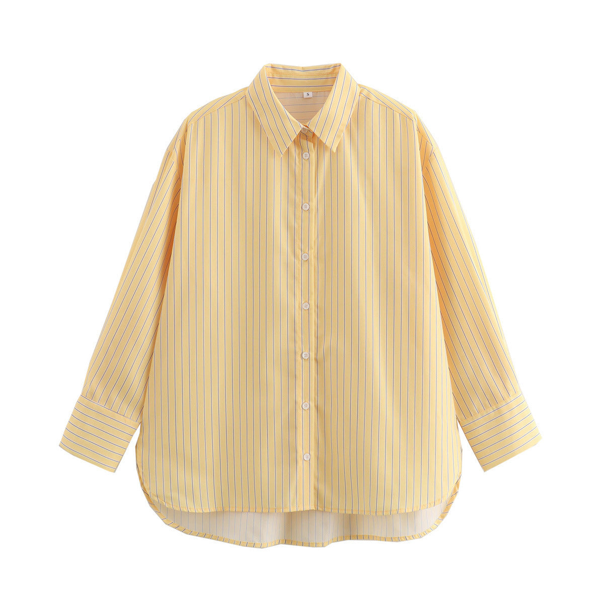 Women’s Striped Button-Up Shirt | Loose Fit Turn-Down Collar Blouse