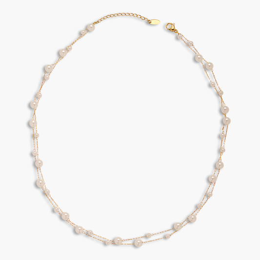 Delicate Double-Strand Pearl Necklace
