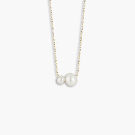Double Pearl Necklace in 18K Gold