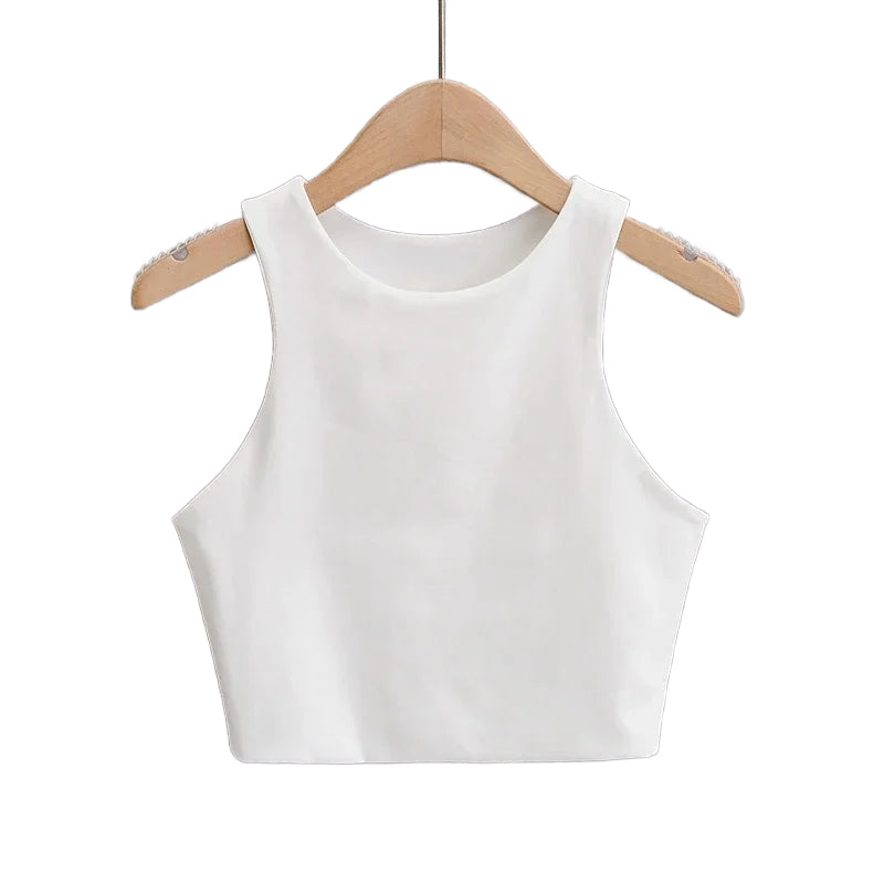Women’s Slim Tank Top | Sleeveless O-Neck Summer Crop Tee